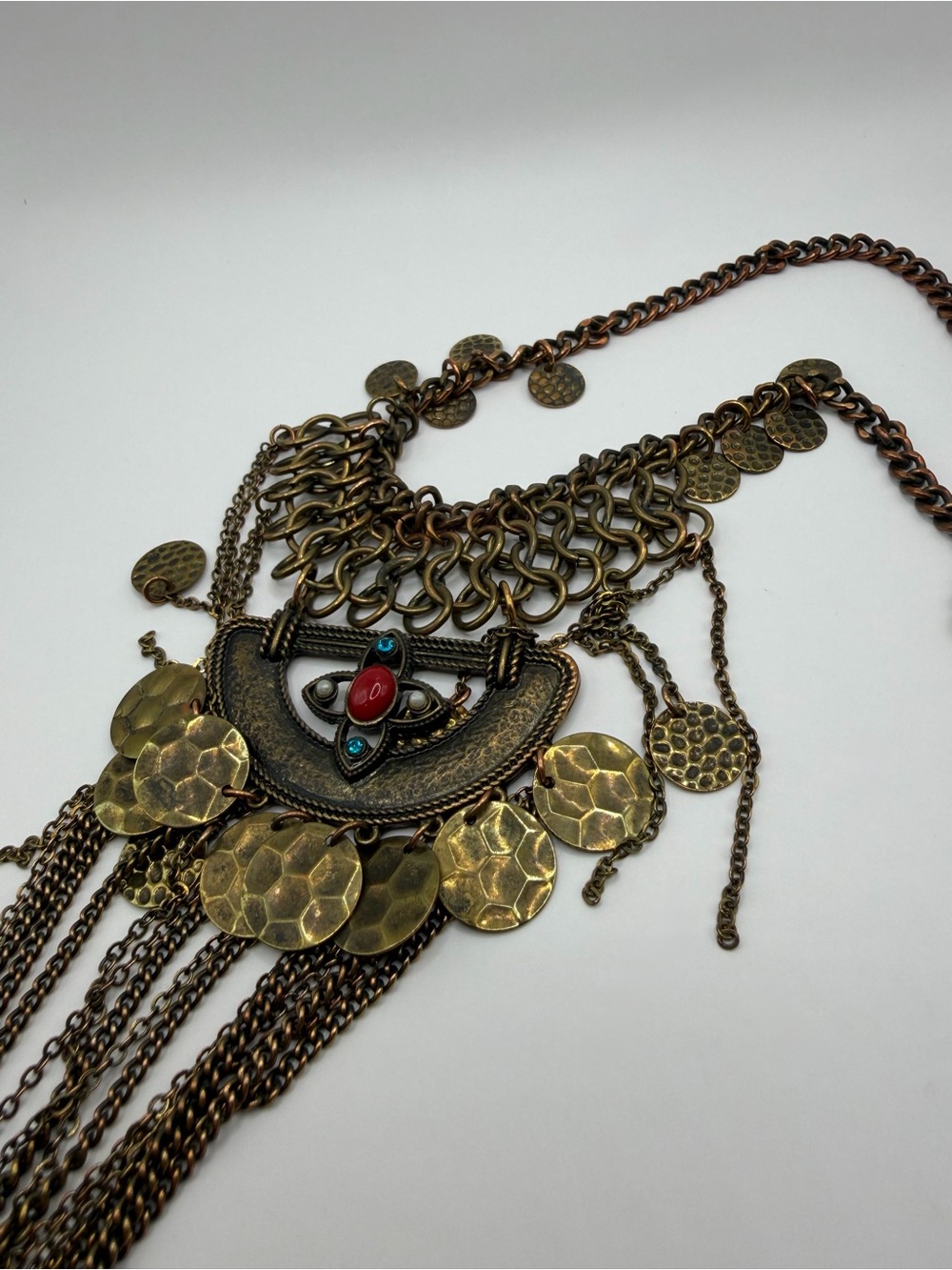 Boho Bronze Statement Necklace